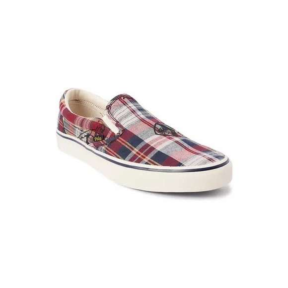 Polo Ralph Lauren Keaton Madras Plaid Slip-On Sneaker Size 10.5